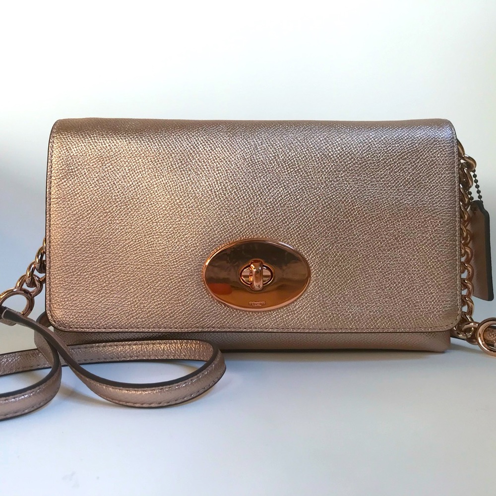 COACH Crosstown Crossbody Bag, like new, in Rose Gold